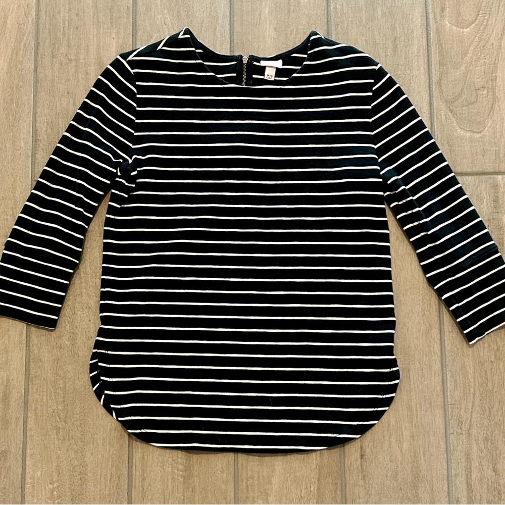 Women’s Merona black and white 3/4 length sleeve top